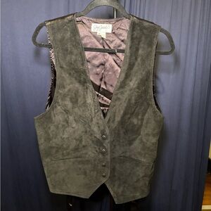 Black Suede Front Vest
